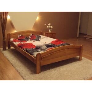 ROKSANA tömörfa ágy + ágyrács ajándék, 90x200 cm, éger-lakk