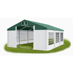 Party sátor 5x6m - Premium - acél csőszerkezetű konstrukció, fehér zöld tetővel