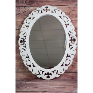 Fa tükör - fehér ovális (44,5x59 cm) - modern stílusú
