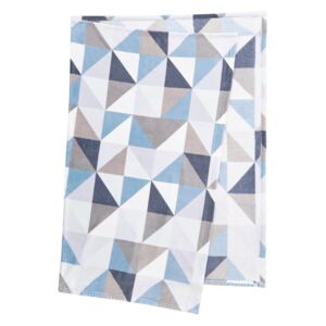 TRIANGLE takaró, kék/fehér háromszögek