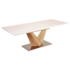 Asztal MH1595 Fényes fehér + Sonoma tölgy