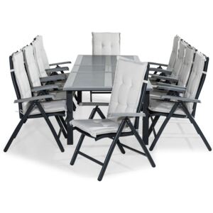 Asztal és szék garnitúra VG5373 Fekete + szürke