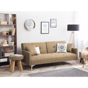 Beliani Kárpitozott kanapéágy, szövet kanapé, bézs, LUCAN
