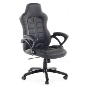Beliani Műbőr irodai szék fekete sötétbarna színben PRINCE
