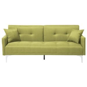 Beliani Kárpitozott kanapéágy, szövet kanapé, zöld, LUCAN
