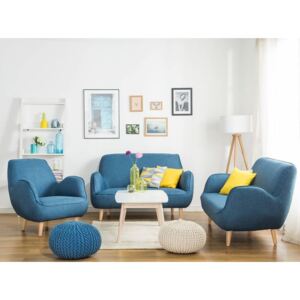 Beliani Modern háromszemélyes kanapé kék KOUKI