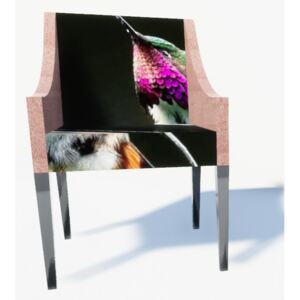 Design, egyedi printelt mintás karfás szék