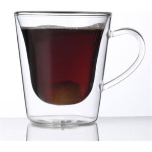 Kávés-teás bögre, duplafalú üveg, 29,5cl, 2db-os szett, Thermo (KHPU114)