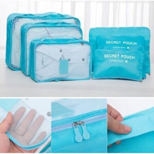 Utazási poggyász szervező Laundry Pouch Travel 6db-os készlet Modrá