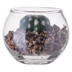 S-art - Kerek váza dekorációs növényekkel - S-Art 7 cm (593607)