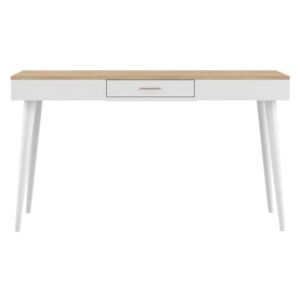 Horizon fehér íróasztal beton dekoros lappal - Symbiosis
