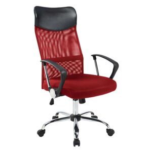 Ergonomikus irodai szék magasított háttámlával - piros