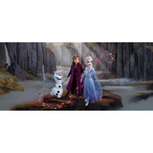 Buvu Vlies fotótapéta: Frozen, Jégvarázs II Anna, Elsa, Olaf (1) (panoráma) - 202x90 cm