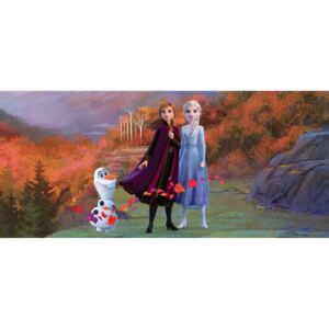 Buvu Vlies fotótapéta: Frozen, Jégvarázs II Anna, Elsa, Olaf (2) (panoráma) - 202x90 cm
