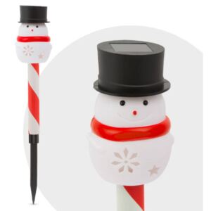 Led-es szolár lámpa (hóember, fekete kalap)