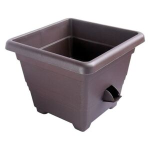 Plastia Bergamot önöntöző virágtartó 25 x 25 cm barna