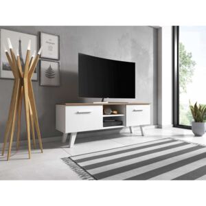 TV asztal/szerkény Nord (matt fehér + craft tobaco)
