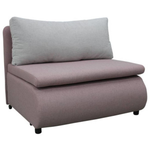 Fotelágy ágyneműtartóval, rózsaszín és világosszürke - KENT