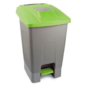 Szelektív hulladékgyűjtő konténer, műanyag, pedálos, zöld, 100L