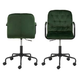 Wendy zöld bársony borítású irodai szék - Actona