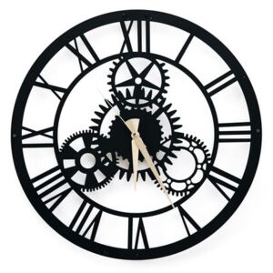 Davin Clock fekete fém falióra, ⌀ 48 cm