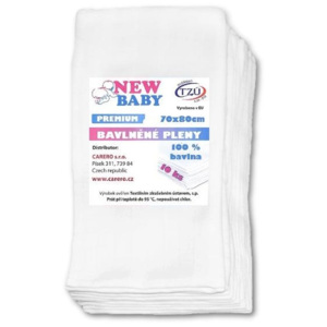 NEW BABY | Nem besorolt | Pamut pelenka New Baby Premium 70x80 cm | Fehér |