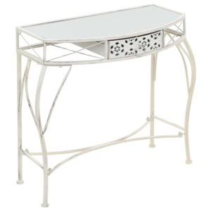 Francia stílusú fehér fém kisasztal 82 x 39 x 76 cm