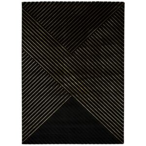 Gold Stripes fekete szőnyeg, 120 x 170 cm - Universal