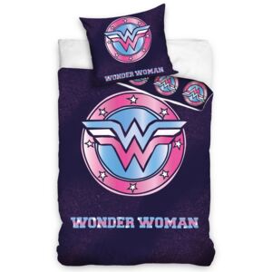 Gyermek pamut ágynemű - Wonder Woman - Az amazonok címere, 140 x 200 cm, 70 x 90 cm
