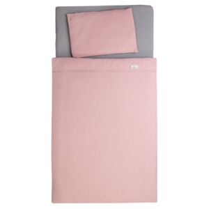 Pamut ágynemű kiságyba, rózsaszín, 100 x 135 cm, 40 x 60 cm