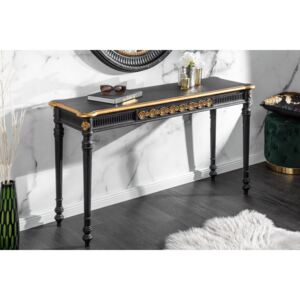 Stílusos fésülködő asztal Kathleen 125 cm fekete - arany