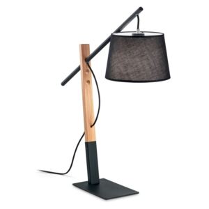 EMINENT asztali lámpa, modern, 1xE27, fekete/natúr fa színű