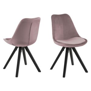 Stílusos szék Nascha - világos rózsaszín fekete