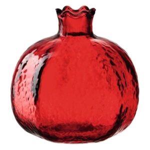 DECORA gránátalma alakú váza 9cm, piros - Leonardo