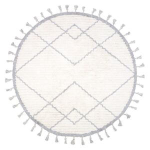 Octave fehér-szürke pamut kézzel készített szőnyeg, ø 120 cm - Nattiot