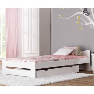 AMI bútorok Euro ágy tömör fenyő 90x200cm fehér