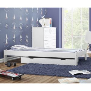AMI bútorok Adéla ágy tömör fenyő 90x200cm fehér