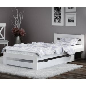 AMI bútorok Eureka VitBed ágy 90x200cm tömör fenyő fehér