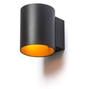 TUBA W fali lámpa matt fekete/aranysárga 230V G9 33W