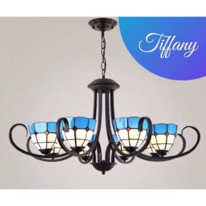 Tiffany modern csillár kék - 6 búrával - Stl -