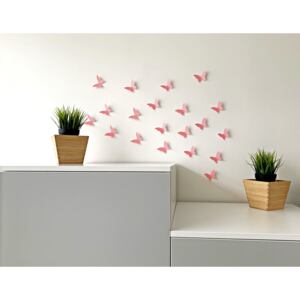 Falmatrica "Papír 3D pillangók - rózsaszín" 20db 7,5x5cm