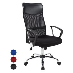 Ergonomikus irodai szék, magasított háttámlával, fekete színben
