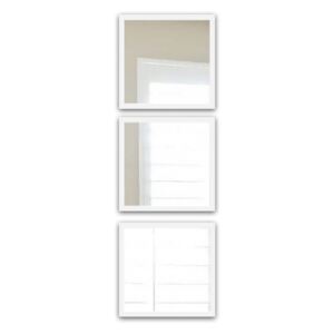 Setayna 3 db-os fali tükör szett fehér kerettel, 24 x 24 cm - Oyo Concept