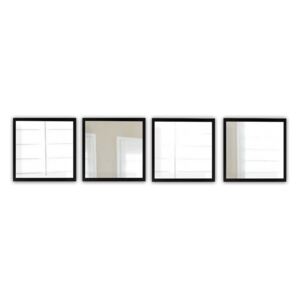 Setayna 4 db-os fali tükör szett fekete kerettel, 24 x 24 cm - Oyo Concept