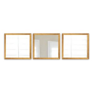 Setayna 3 db-os fali tükör szett aranyszínű kerettel, 24 x 24 cm - Oyo Concept