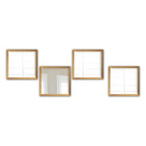Setayna 4 db-os fali tükör szett aranyszínű kerettel, 24 x 24 cm - Oyo Concept