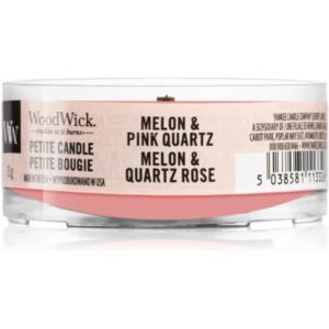 Woodwick Melon & Pink Quarz viaszos gyertya fa kanóccal 31 g