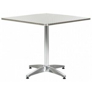 Ezüstszínű alumínium kerti asztal 80 x 80 x 70 cm