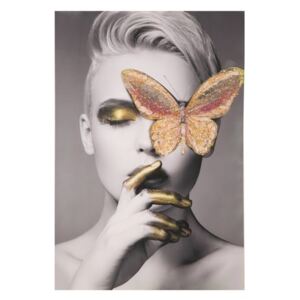 Butterfly kézzel festett kép fenyőfa keretben, 80 x 120 cm - Mauro Ferretti