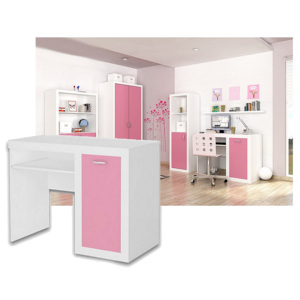JAKUB Color gyerek íróasztal, fehér/rózsaszín